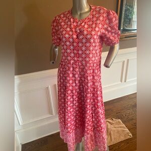 Ro’s Garden Pink Geometric Maxi Dress - 100% Cotton size M